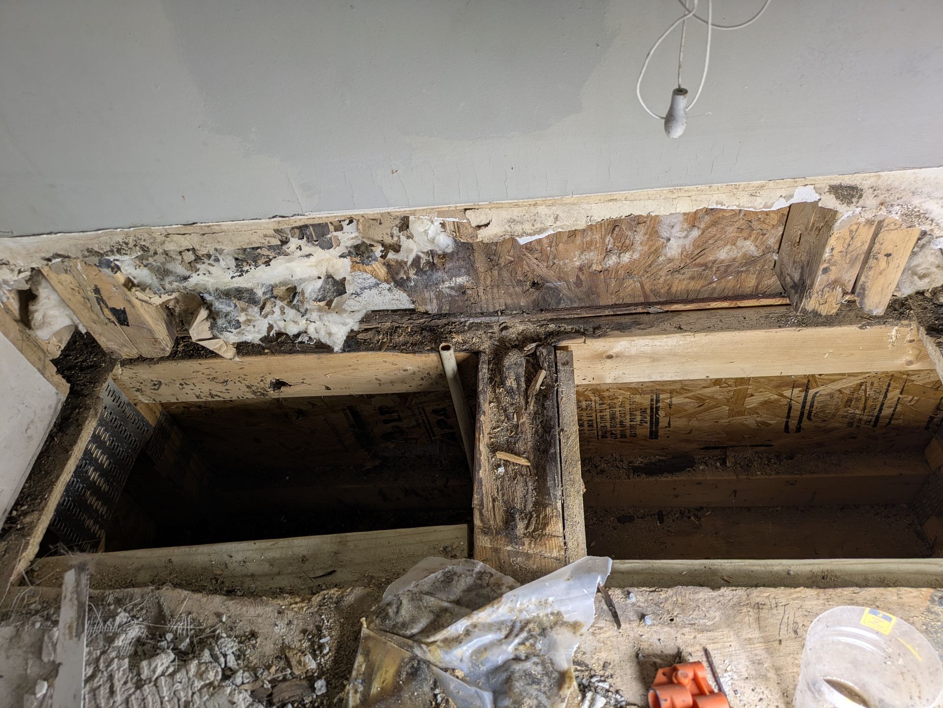 Repairing a structural header over a bathroom door in Athens